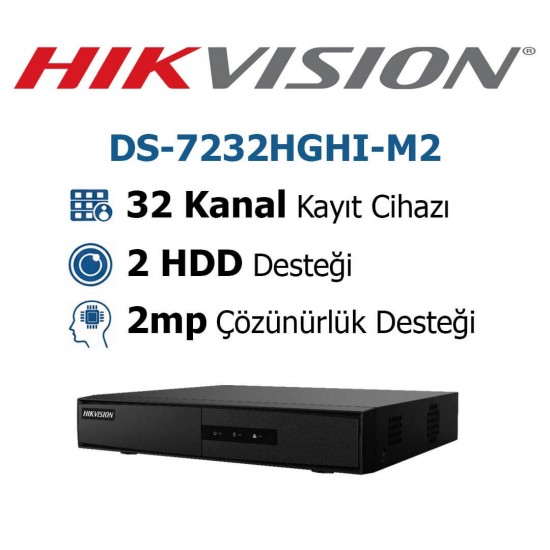 Hikvision DS-7232HGHI-M2 32 Kanal DVR Kayıt Cihazı Hikvision DS-7232HGHI-M2 32 kanal DVR kayıt cihazı büyük ölçekli güvenlik sistemi çözümü